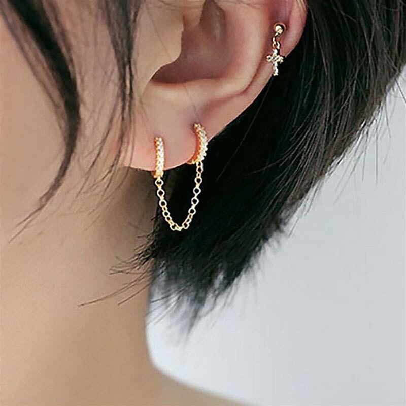 FIOROYAL Set 7 Paia Orecchini Donna – Acciaio Chirurgico Placcato Oro 14K – Cerchi E Borchie Con Zirconi – Anallergici A Vite