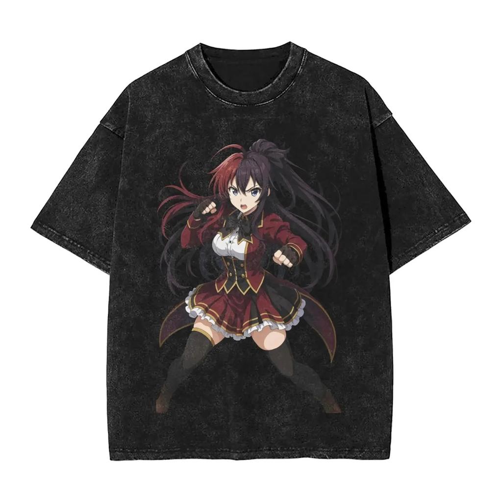High School DxD Rias Gremory Anime Graphic Unisex Heavy Cotton Vintage Black Streetwear T-Shirt