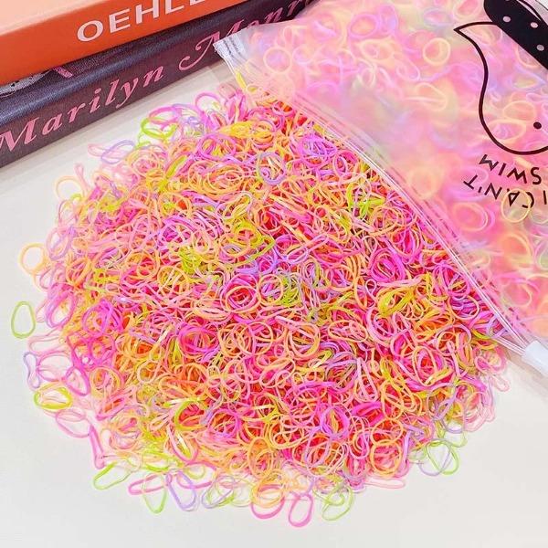 1000 teile/paket Mädchen Bunte Kleine Einweg Gummibänder Gummi Für Pferdeschwanz Halten Scrunchie Haarbänder Mode Haar Zubehör