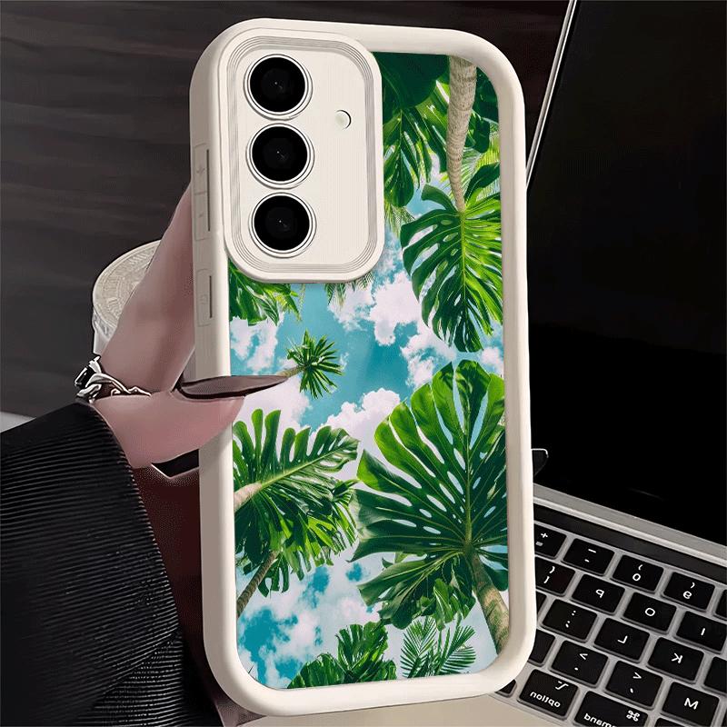 Phone Case for Samsung Galaxy A17 A16 A15 A14 A13 Summer Plants Green Leaf A56 A36 A26 A55 A35 A25 A54 A34 A24 A53 A33 A23 A07 A