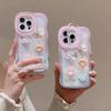 Cartoon 3D Bracket Phone Holder Case For IPhone 16 15 14 13 12 11 Pro Max Plus X XS XR Rainbow Love Heart Holder Stand Cover
