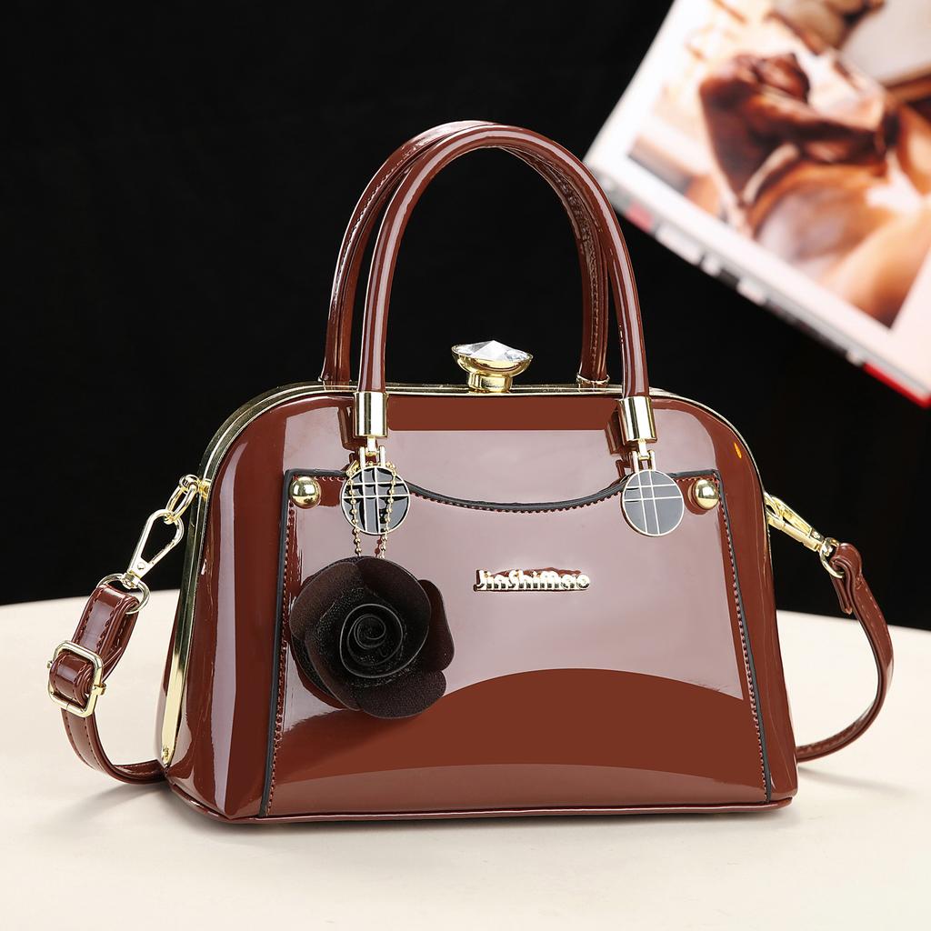 2026 handbag versatile temperament new bright leather hanshi women's messenger bag women's bag shoulder bag women's bag