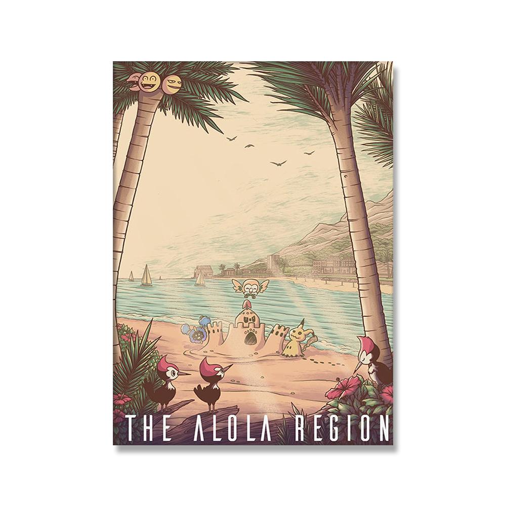 Anime Video Game Inspired Travel Poster And Prints Landscape Canvas Painting Print Wall Art Pictures Home Decor Christmas Gift