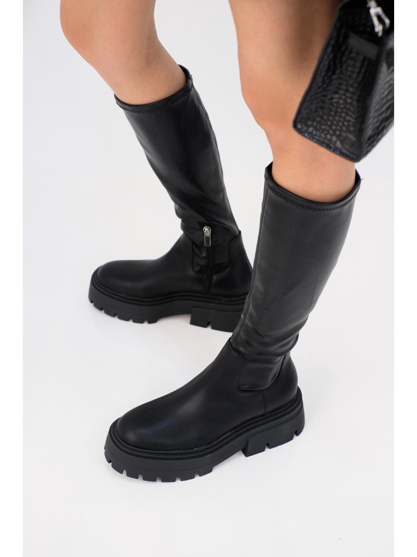 

Новые осенне-зимние женские эластичные сапоги Martin & Chelsea High Knight на толстой подошве 37