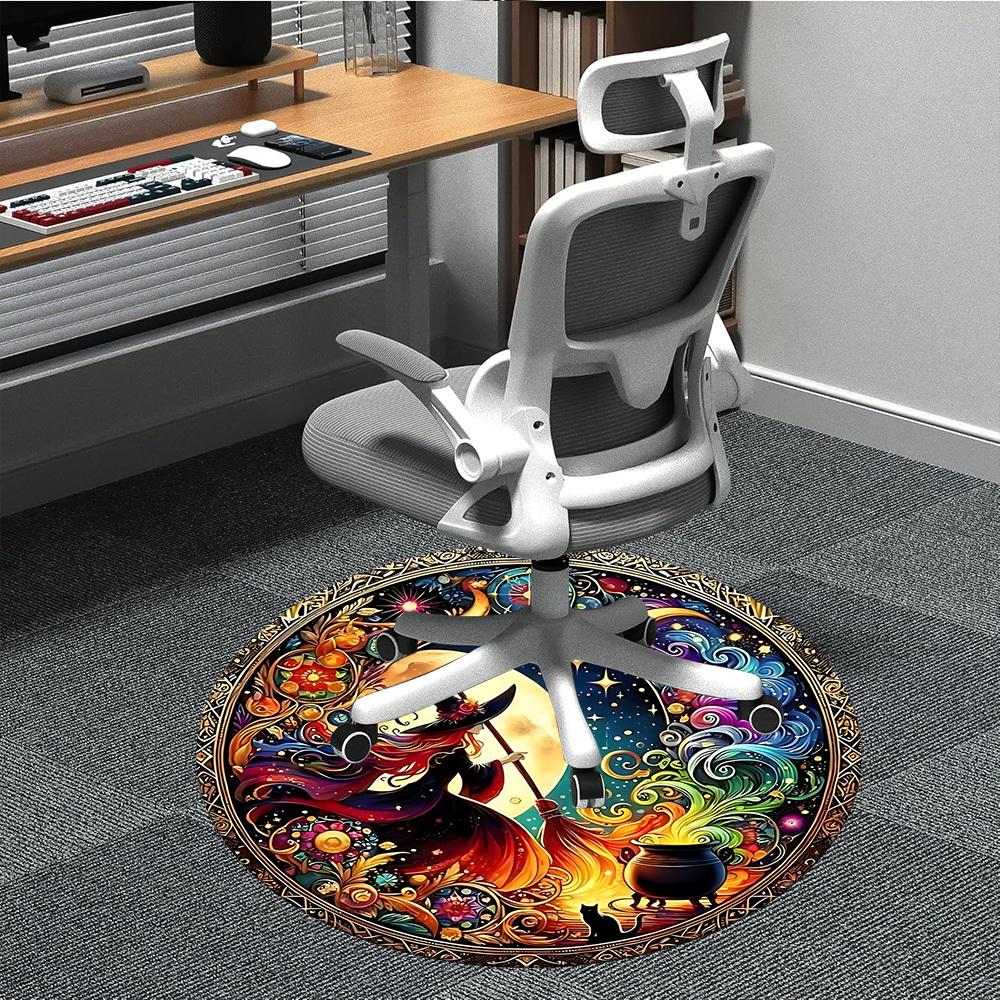 

1pc Witchcraft Artwork Chair Carpet for Office, Soft Comfortable Mat For Office, Living Room, Bedroom, Machine Washable Carpet yy251112184 80cm by 80cm