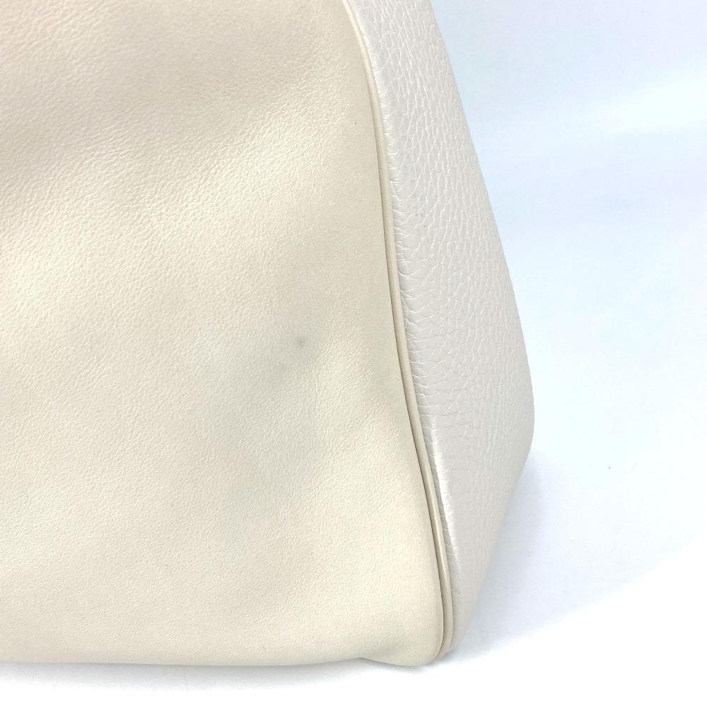 HERMES Wilvort 24 Tote Bag Shoulder Bag Leather IvoryBased/Brown