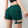 Summer Peach Butt Fitness Exercise Three-Quarter Pants Cargo Air Dry Pocket Yoga Tight Lift The Hips Women's Shorts