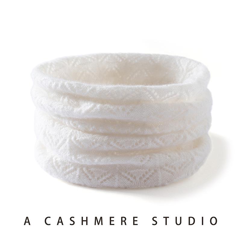 Cashmere Neck Warmer: 100% Pure Cashmere, Hollow Knit, Fashionable Warm Scarf