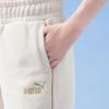Puma Solid Color Loose Fit Cuffed Casual Knit Sports Pants Women Bottoms White 680150-87