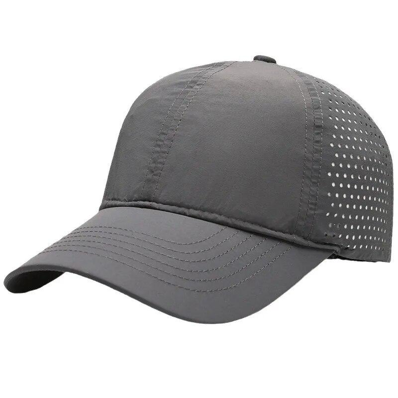 Solid Color Light Plate Men's Hat Summer Breathable Large Mesh Cap Fast Drying Sun Protection Shade Baseball Cap