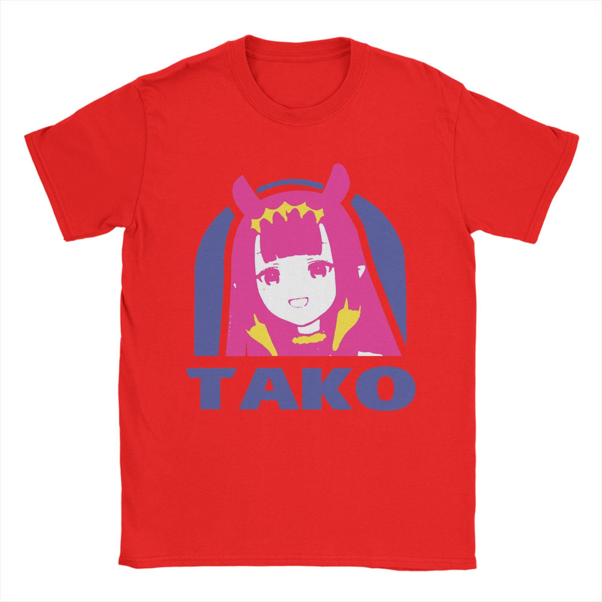

Hololive EN Ina TAKO BELL Trending T Shirts Cotton Tee Shirt for Unisex Y2K Fun Plus Size Short Sleeve Top Tees S