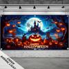 1 Piece of Moonlight Forest Castle UV Fluorescent Halloween Banner - Large Fluorescent Polyester Garage Door DecorationXY