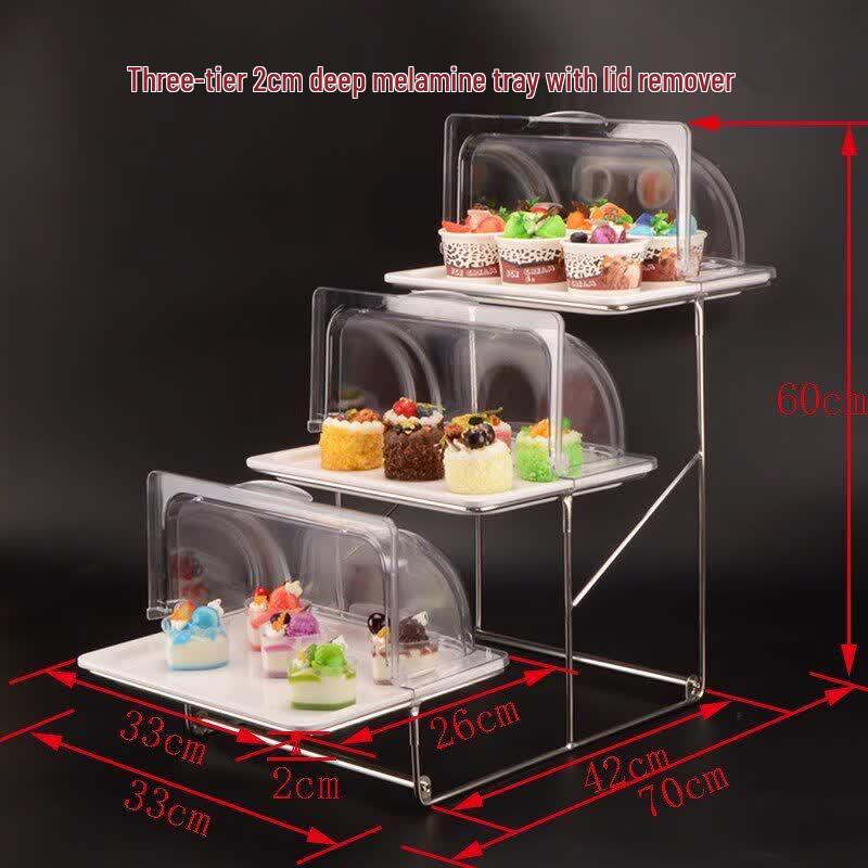 Aokewen 3-Tier Buffet Display Stand with Melamine Plates