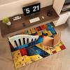 1Pc Piano keys music Printed circular carpet, home door mat, outdoor travel protection carpet A13