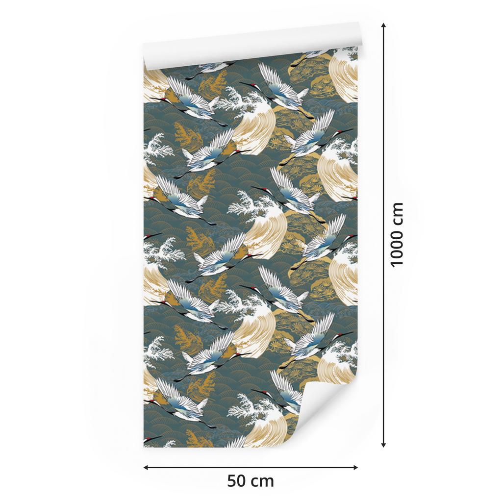 Flying Cranes Wallpaper for Living Room and Bedroom 50x1000