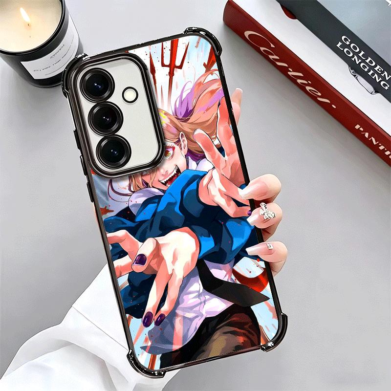 Anime Character Power CSM Plating Phone Case For Samsung A17 A07 A37 A57 A16 A56 A15 A55 A14 A54 A13 A53 A26 A36 A25 A35 A24 A34