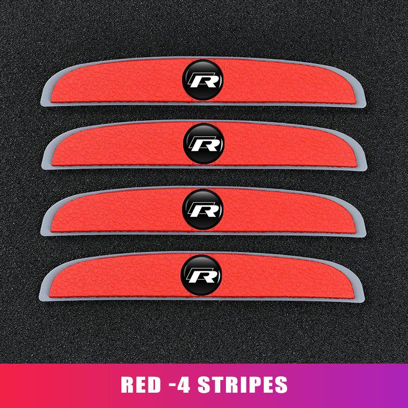 DIG1 4 Pieces Anti-collision Strip Protective Stickers With Car Logo For Volkswagen VW Tiguan CC Jetta Polo Golf 4 5 6 Passat B5 B6