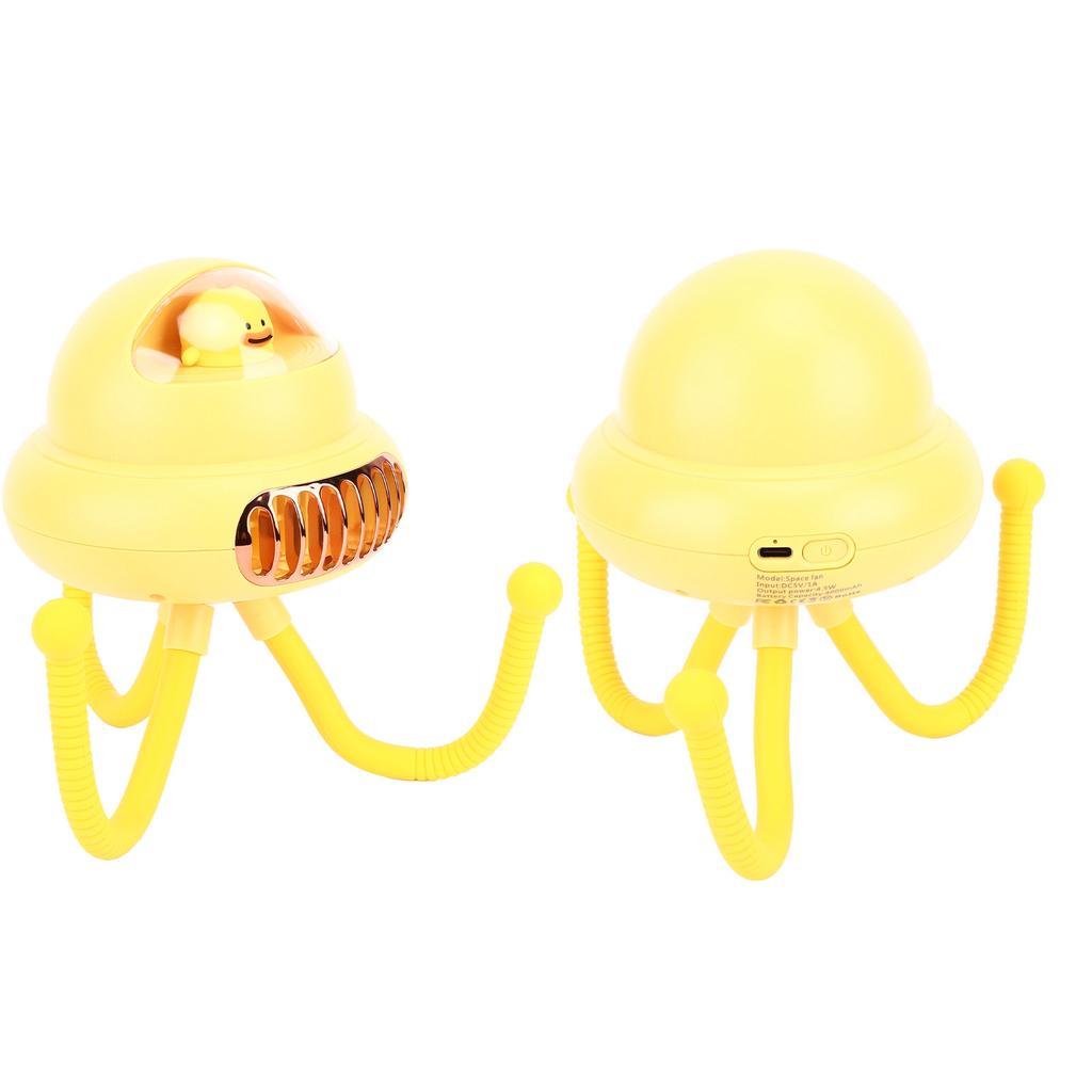Stroller Fan Bendable Octopus Legs Space Capsule Leafless Fan Multifunctional Portable 3 Speed