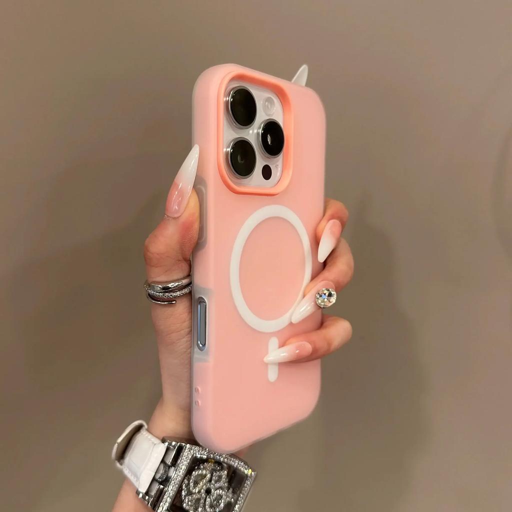 Luxury Candy Color 2 IN 1 Phone Case for Magsafe iPhone 17 Air 16 E 15 14 Plus 13 11 12 Pro Max Charge Clear Matte Soft Case