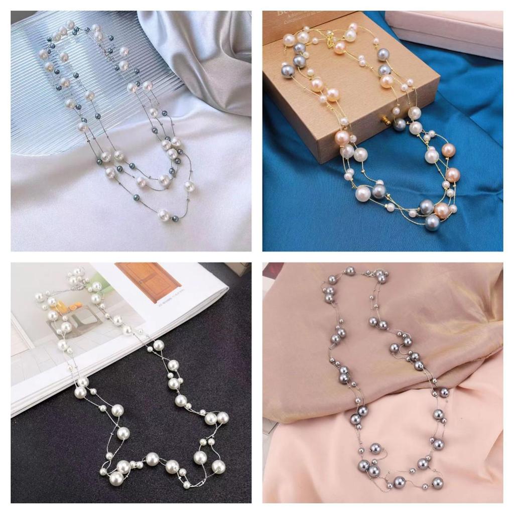 Korean Pearl Necklace: Luxurious Long Sweater Chain for Autumn/Winter