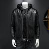 Leather jacket men's autumn and winter new casual hooded jacket handsome locomotive clothes cotton thickened men's jacket