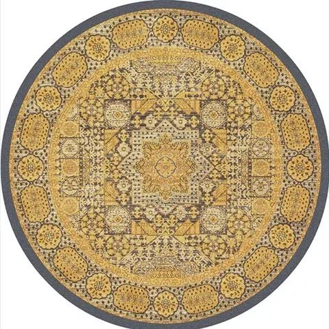 Retro Round Living Room Carpet American Hanging Chair Rugs Bohemia Bedroom Bedside Rug Home Luxury Decoration Sofa Non-slip Mat