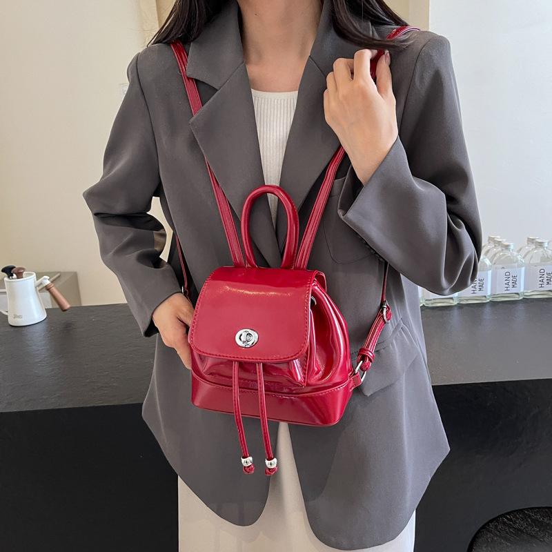 Solid Color Texture Portable Small Backpack Bag Women's New Fashion Casual Backpack Small Bag