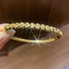 14K Gold-Plated Zircon Starburst Flower Bracelet, Light Luxury Fashion Bangle