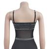 C6989 European & American Fashion Women's Rhinestone Mesh Long Dress