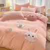 Four Seasons Universal Cartoon Style Four Piece Bedding Set Dormitory Three Piece Quilt Set Bed Sheet Simple Small Four Piece Set
