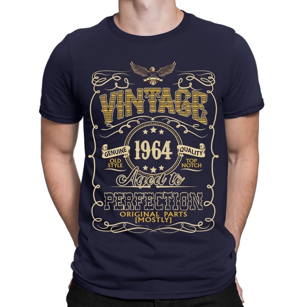 Vintage 1964 Aged to Perfection Original Parts Mostly Birthday Mens T Shirt E 2XL