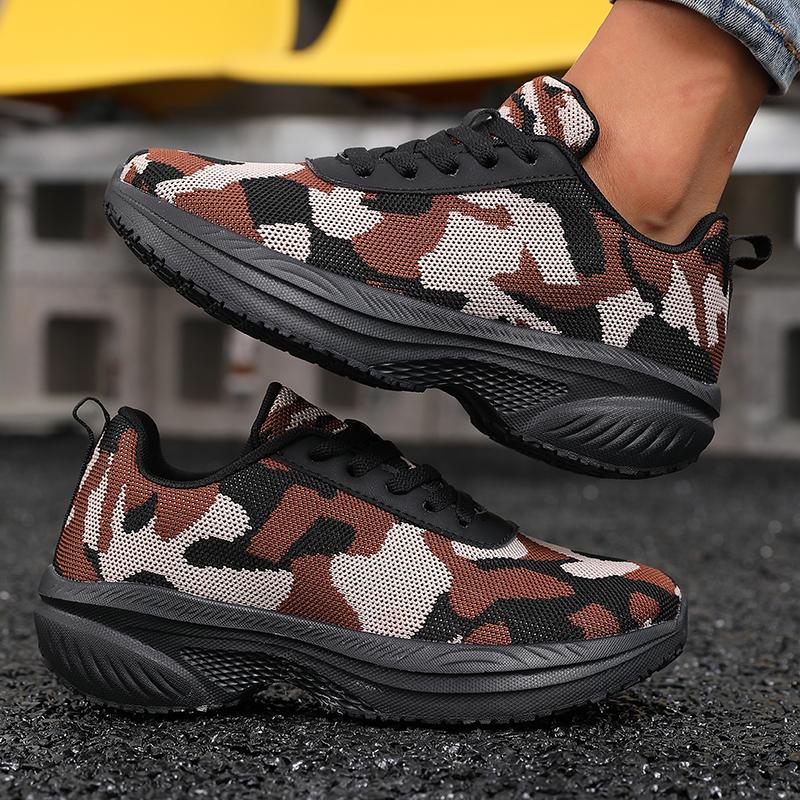 Women'S Camouflage Wide Toe Shoes Big Toe Friendly Sneakers Dirt Resistant Special Training Work Shoes Breathable Women'S Shoes
