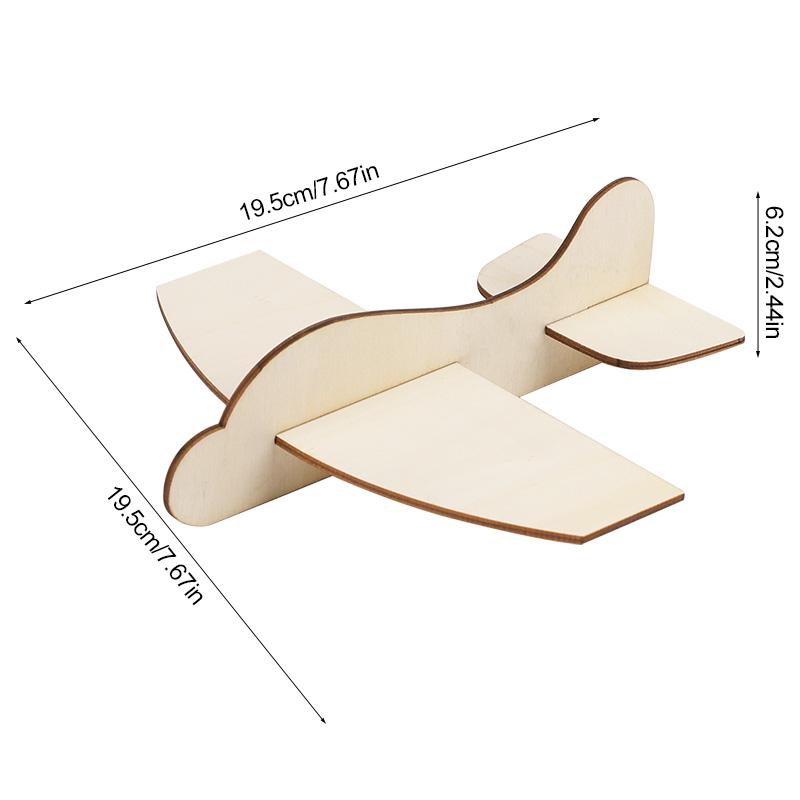 1-5Pcs Wooden Blank Airplane DIY Crafts Kids Painting Toy Birthday Party Favors Christmas Gift Unfinished Wood Plane Model