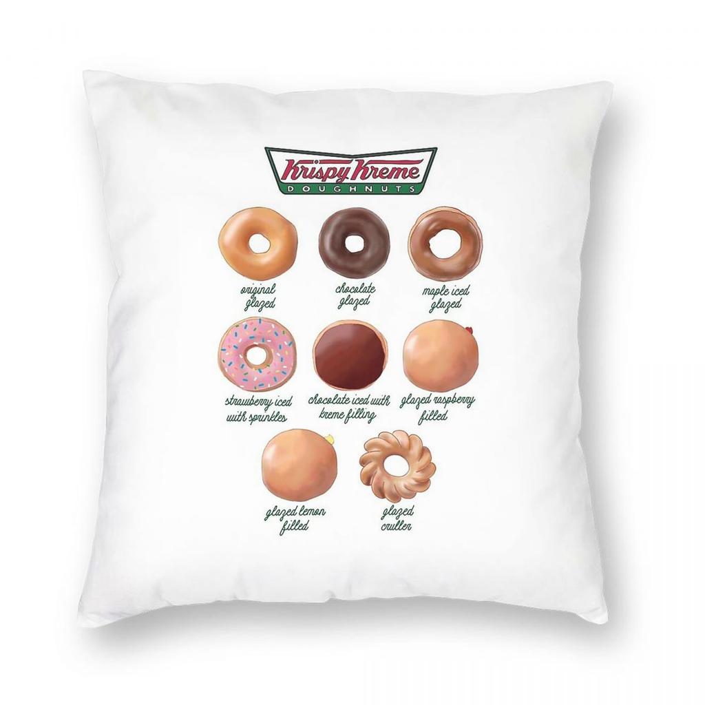 Krispy Kreme Doughnuts Square Pillowcase Polyester Linen Velvet Creative Zip Decorative Pillow Case Home Cushion Cover x