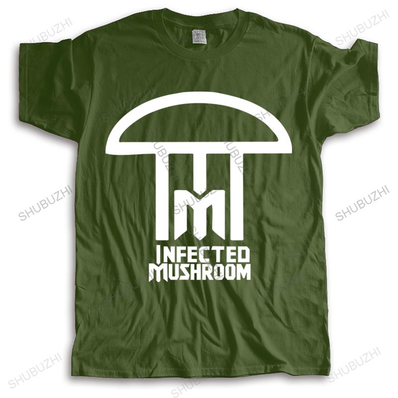 New Fashion Crew Neck Tshirt Summer Cotton Tees Loose Tops Infected Mushroom Logo MenS TShirt Black Unisex Male Short Sleeve
