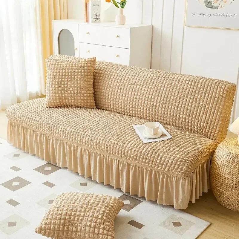 1/2/3/4 Seat Cotton Foam Elastic Full Cover Simple No Handle Sofa Cover Modern Simple Style Non-dust Three Person Seat Sofa