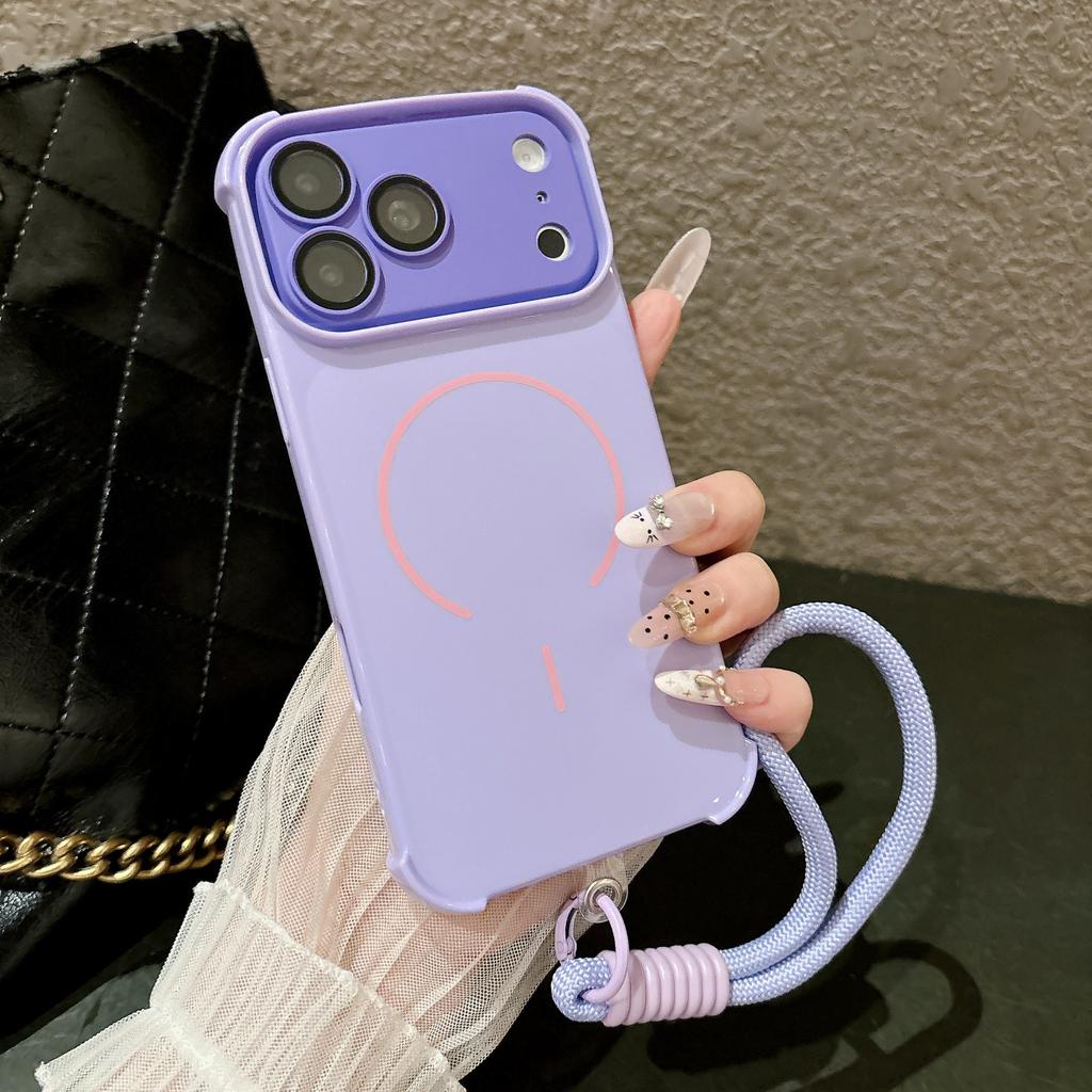 Applicable to iPhone18Pro removable lens four corners anti-drop magnetic mobile phone case with lanyard Apple 16 all-inclusive
