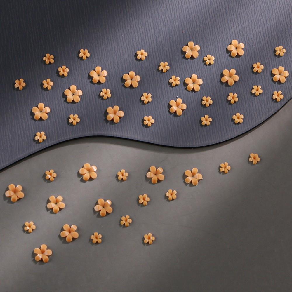 Macaron Five-Petal Nail Art Flower Rhinestones - Resin DIY Decorations Inlay 6mm-100 pieces