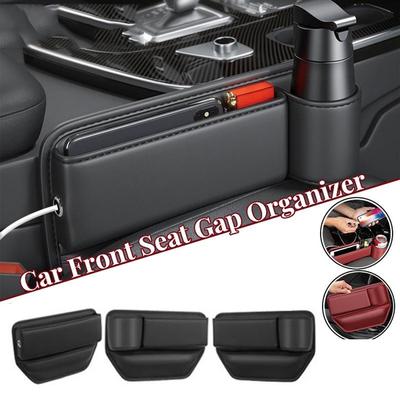 1Pc skórzany organizer szczeliny w fotelu samochodowym na telefon karta-klucz okulary automatyczny organizer do przechowywania wielofunkcyjny Auto konsola boczny schowek