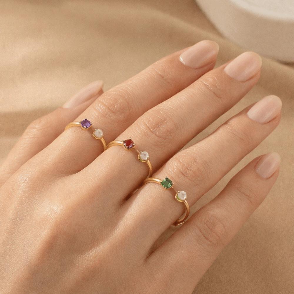 Colorful Cubic Zirconia Birthday Rings Romantic Fashion Jewelry Fashion Opening Rings Women Girls