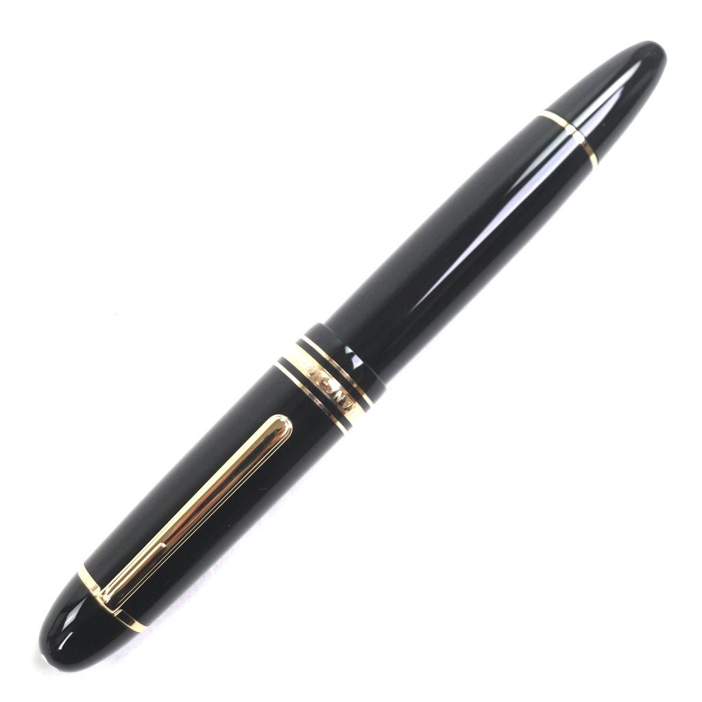Excellent MONTBLANC Fountain Pen Meisterstück 149 White Star Black Gold 18K Mens Used