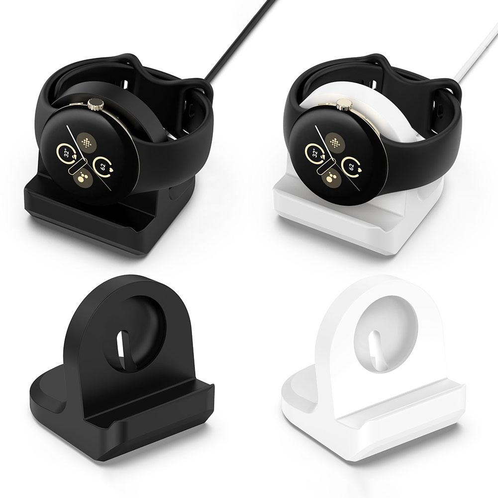 Desktop Dock Charger Adapter Stand Holder Silicone Non-Slip Charger Stand for Google Pixel Watch 3 41mm 45mm for Fitbit Ace LTE