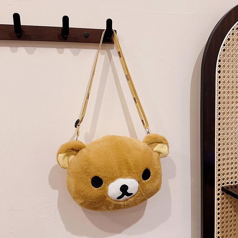 

Сумка-тоут и сумка кросс-боди из плюша с мультяшным медведем, Осень/Зима 2025 23x19x17 cm