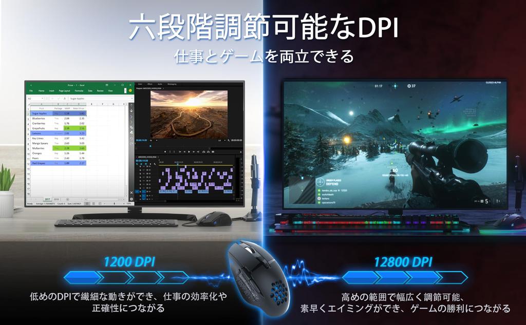 Varbmt V303 PRO Wired Gaming Mouse Gaming Mouse 12800 Adjustable DPI RGB Mouse LED Breathing Light USB Gaming Mouse Computer Mouse Ergonomic Design