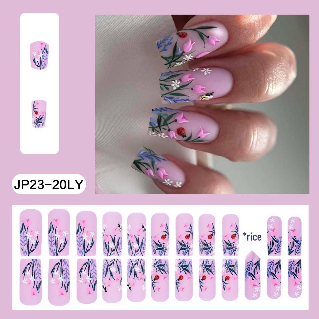 Pegatinas Desmontables para Uñas Estilo Europeo y Americano - Uñas Postizas Simples y Llevables