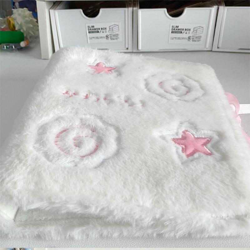 A5 INS 3-inch Small Card Storage Star Pattern Plush Photo Album Binder Photocard Collection Books Loose-leaf Photocard Holder
