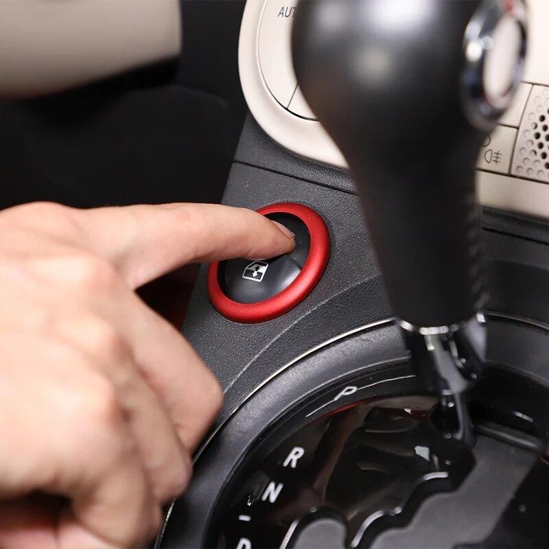 For FIAT Abarth 500 500C 595 595C 695 695C 2008-23 Car Double Flashing Glass Lifting Decoration Ring Aluminum Alloy Accessories