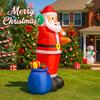 6.9FT Inflatable Toy Santa Claus Gift Bag Teddy Bear Xmas Yard Lawn Party Decoration LED Lit Xmas Home Supplies Ornaments Gifts