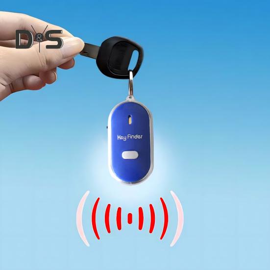 2Pcs Key Finder Keychain Whistle Remote Control Flashing Key Tracker Device Portable Waterproof Anti-lost Key Ring Holder