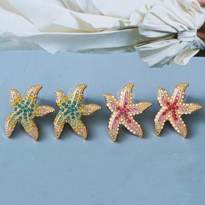 Baumelnde Strass-Ohrringe mit Seestern-Motiv für Teenager, Schmuck, Sommerparty-Geschenke